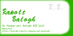 rapolt balogh business card